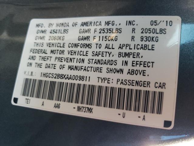 Photo 9 VIN: 1HGCS2B8XAA009811 - HONDA ACCORD EXL 