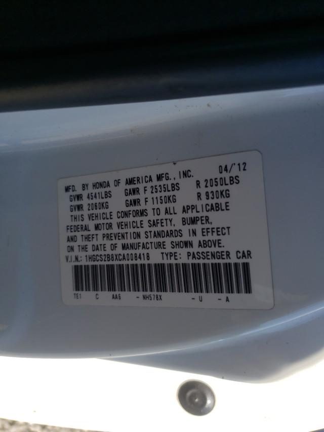 Photo 9 VIN: 1HGCS2B8XCA008418 - HONDA ACCORD EXL 