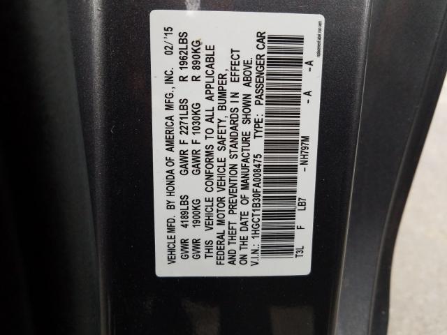 Photo 9 VIN: 1HGCT1B30FA008475 - HONDA ACCORD LX- 