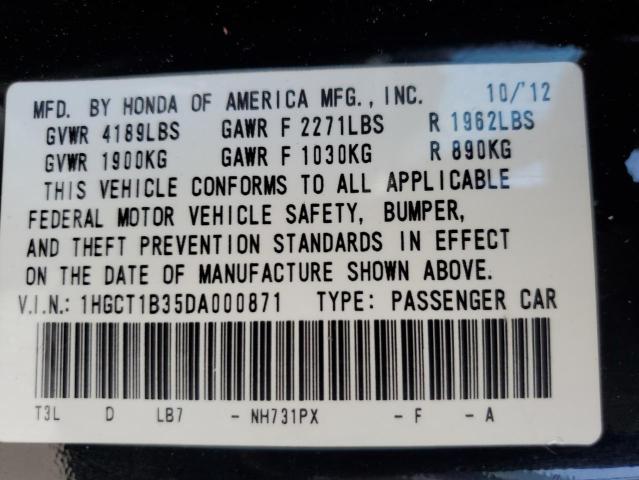 Photo 11 VIN: 1HGCT1B35DA000871 - HONDA ACCORD LX- 