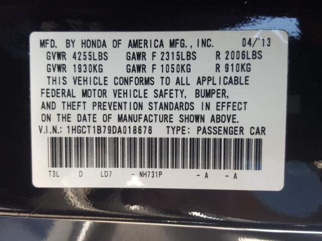 Photo 9 VIN: 1HGCT1B79DA018678 - HONDA ACCORD EX 