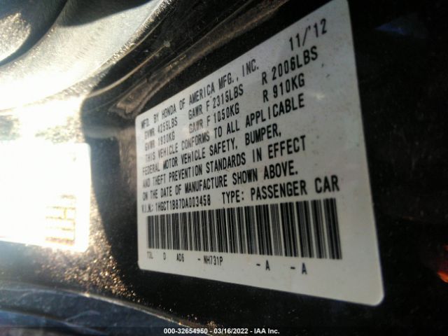 Photo 8 VIN: 1HGCT1B87DA003458 - HONDA ACCORD CPE 