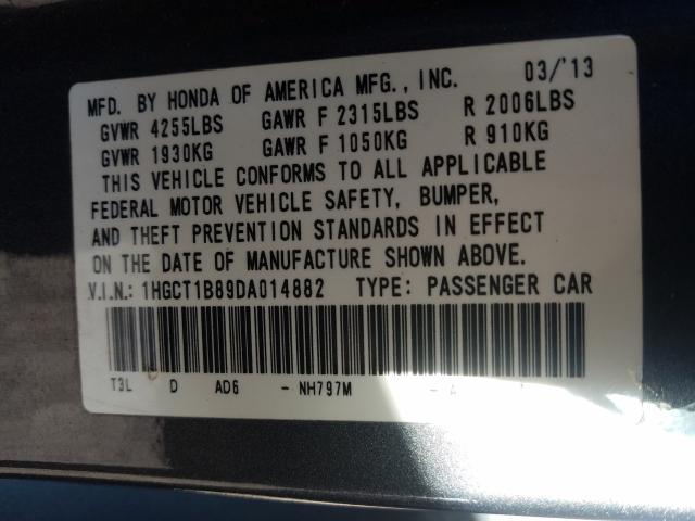 Photo 9 VIN: 1HGCT1B89DA014882 - HONDA ACCORD EXL 