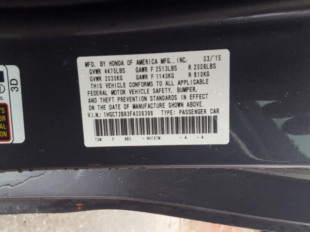 Photo 9 VIN: 1HGCT2B83FA006396 - HONDA ACCORD EXL 