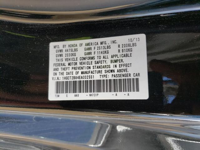 Photo 9 VIN: 1HGCT2B84EA002551 - HONDA ACCORD EXL 