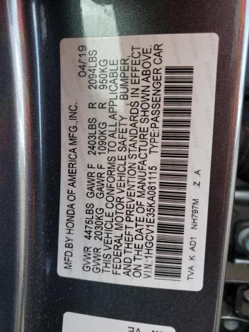 Photo 11 VIN: 1HGCV1E35KA081115 - HONDA ACCORD 