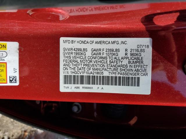 Photo 11 VIN: 1HGCV1F10JA218635 - HONDA ACCORD 