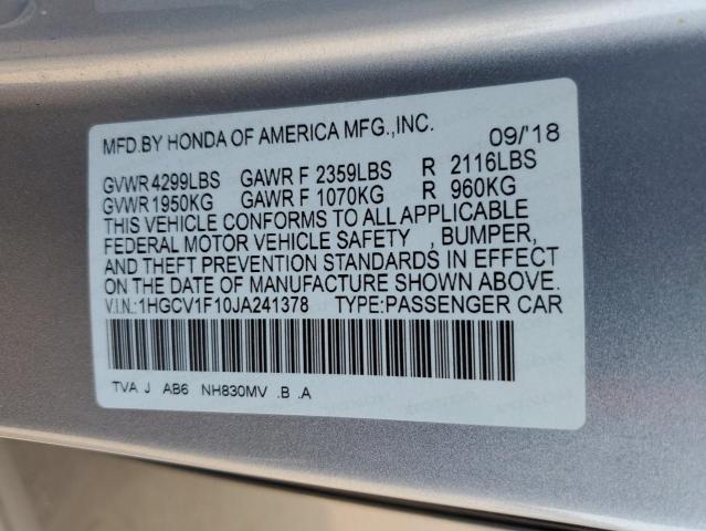 Photo 12 VIN: 1HGCV1F10JA241378 - HONDA ACCORD 