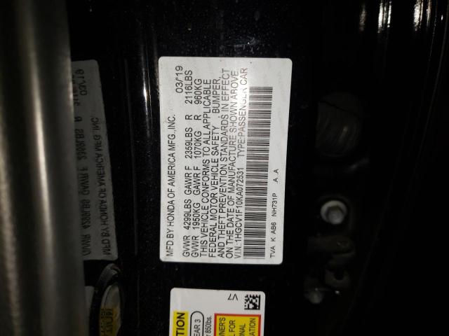 Photo 9 VIN: 1HGCV1F10KA072531 - HONDA ACCORD LX 