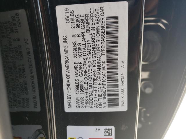 Photo 11 VIN: 1HGCV1F10KA109710 - HONDA ACCORD 