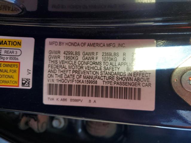 Photo 11 VIN: 1HGCV1F10KA159958 - HONDA ACCORD 