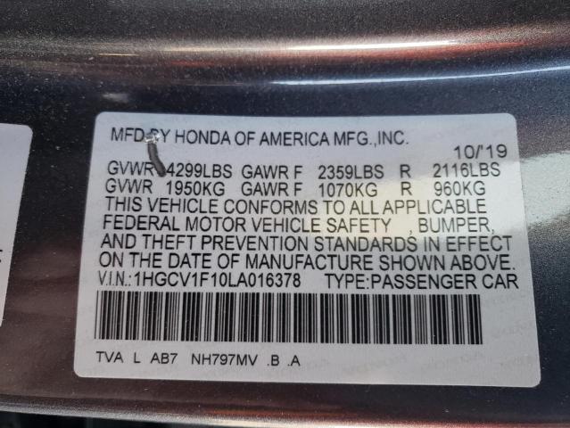 Photo 9 VIN: 1HGCV1F10LA016378 - HONDA ACCORD LX 