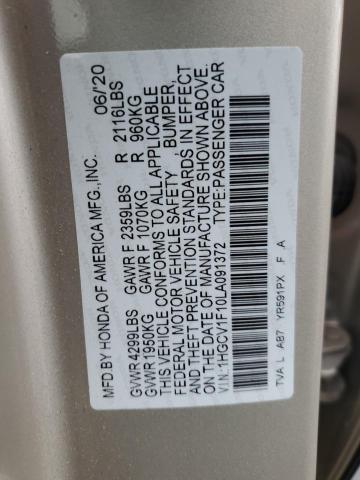 Photo 11 VIN: 1HGCV1F10LA091372 - HONDA ACCORD 