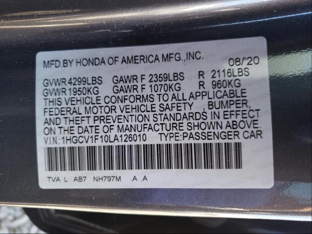 Photo 9 VIN: 1HGCV1F10LA126010 - HONDA ACCORD LX 