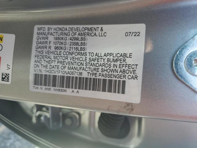 Photo 11 VIN: 1HGCV1F10NA067138 - HONDA ACCORD LX 