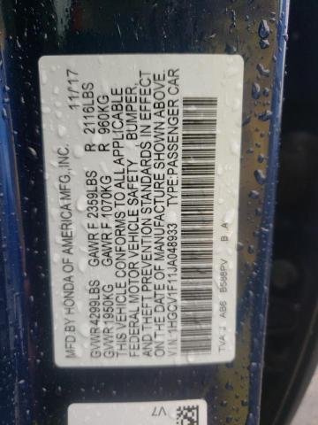 Photo 11 VIN: 1HGCV1F11JA048933 - HONDA ACCORD LX 