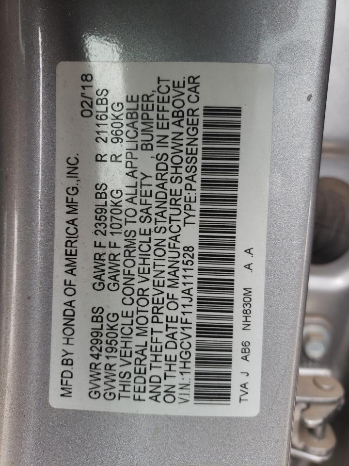 Photo 11 VIN: 1HGCV1F11JA111528 - HONDA ACCORD 