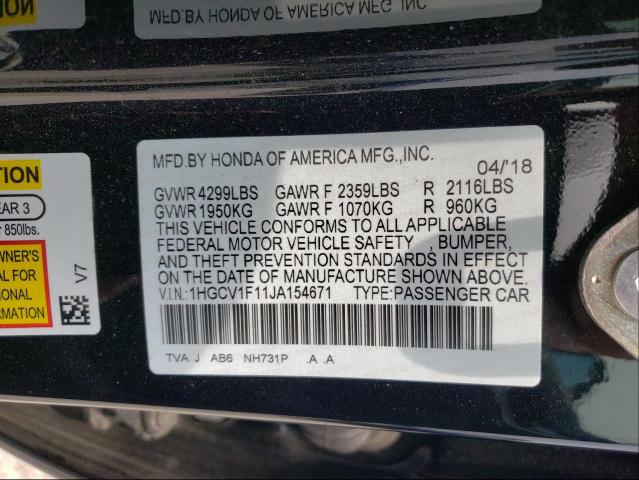 Photo 9 VIN: 1HGCV1F11JA154671 - HONDA ACCORD LX 