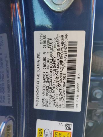 Photo 11 VIN: 1HGCV1F11KA146331 - HONDA ACCORD LX 