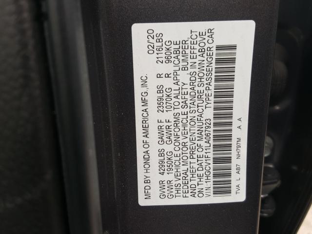 Photo 9 VIN: 1HGCV1F11LA067923 - HONDA ACCORD LX 