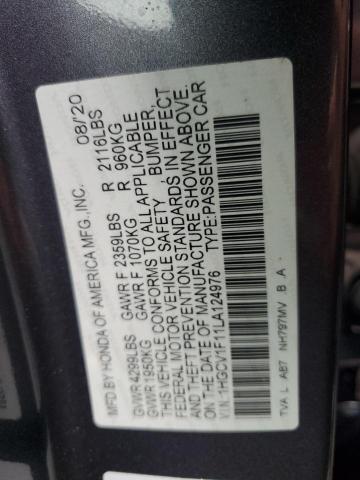 Photo 11 VIN: 1HGCV1F11LA124976 - HONDA ACCORD LX 