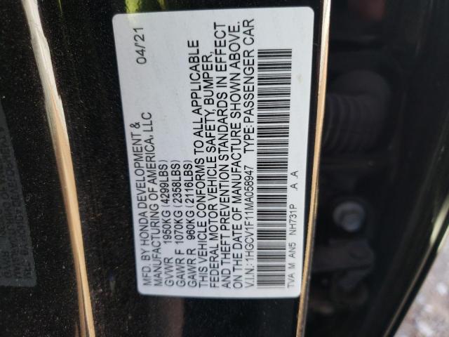 Photo 11 VIN: 1HGCV1F11MA058947 - HONDA ACCORD LX 