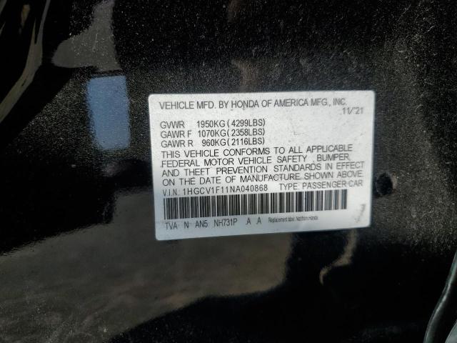 Photo 11 VIN: 1HGCV1F11NA040868 - HONDA ACCORD LX 