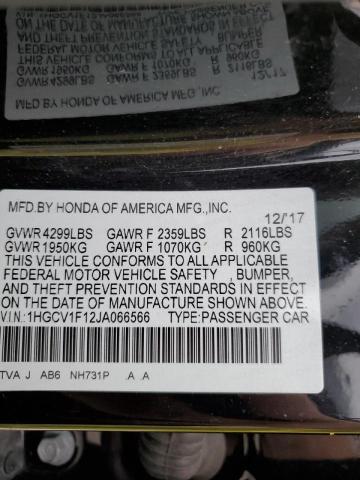 Photo 9 VIN: 1HGCV1F12JA066566 - HONDA ACCORD LX 