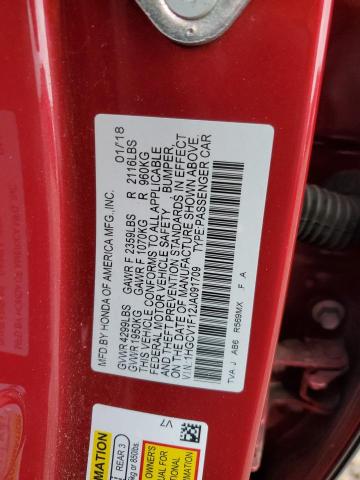 Photo 11 VIN: 1HGCV1F12JA091709 - HONDA ACCORD 