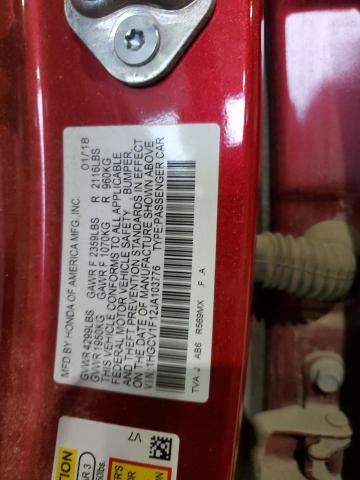 Photo 11 VIN: 1HGCV1F12JA103776 - HONDA ACCORD LX 