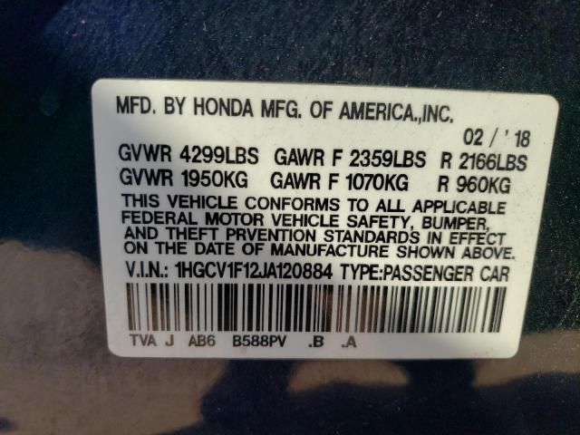 Photo 11 VIN: 1HGCV1F12JA120884 - HONDA ACCORD LX 