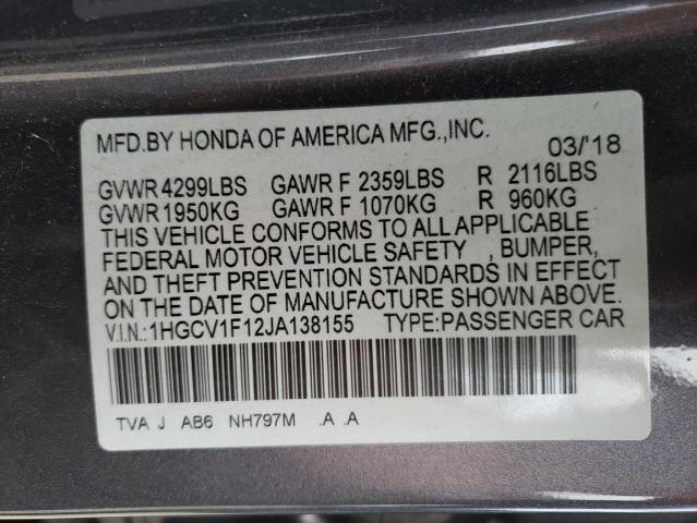 Photo 11 VIN: 1HGCV1F12JA138155 - HONDA ACCORD 