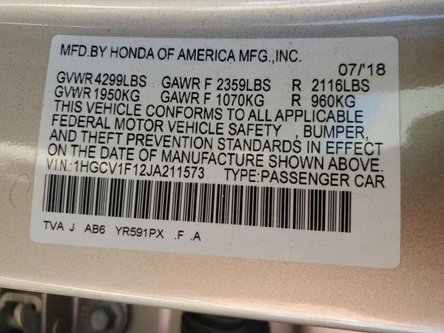 Photo 11 VIN: 1HGCV1F12JA211573 - HONDA ACCORD 