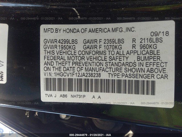 Photo 8 VIN: 1HGCV1F12JA238238 - HONDA ACCORD SEDAN 