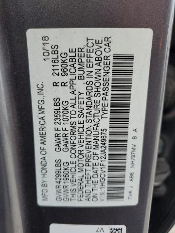 Photo 11 VIN: 1HGCV1F12JA249675 - HONDA ACCORD LX 