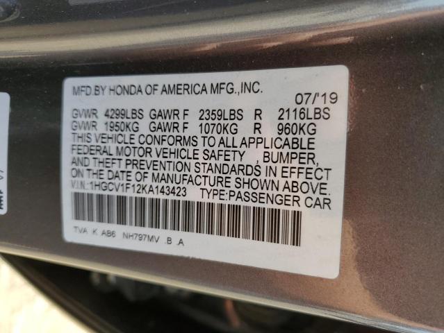 Photo 11 VIN: 1HGCV1F12KA143423 - HONDA ACCORD 