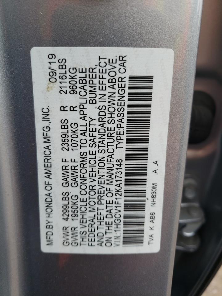 Photo 11 VIN: 1HGCV1F12KA173148 - HONDA ACCORD 