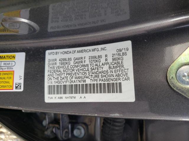 Photo 9 VIN: 1HGCV1F12KA174798 - HONDA ACCORD LX 