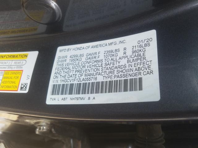 Photo 9 VIN: 1HGCV1F12LA055716 - HONDA ACCORD LX 