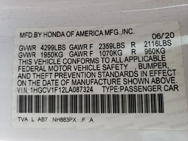 Photo 11 VIN: 1HGCV1F12LA087324 - HONDA ACCORD LX 