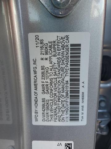 Photo 9 VIN: 1HGCV1F12MA015184 - HONDA ACCORD LX 