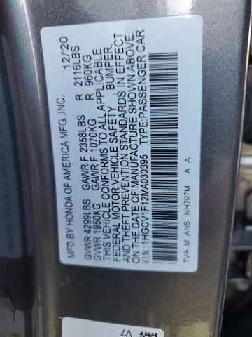 Photo 12 VIN: 1HGCV1F12MA030395 - HONDA ACCORD LX 