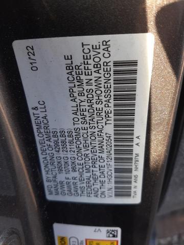 Photo 12 VIN: 1HGCV1F12NA020547 - HONDA ACCORD LX 