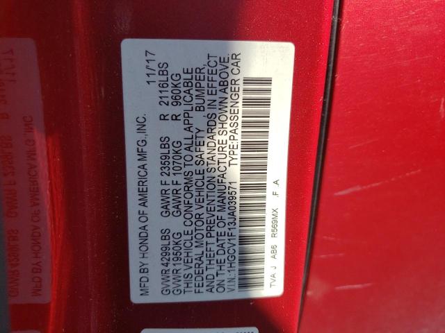 Photo 11 VIN: 1HGCV1F13JA039571 - HONDA ACCORD LX 