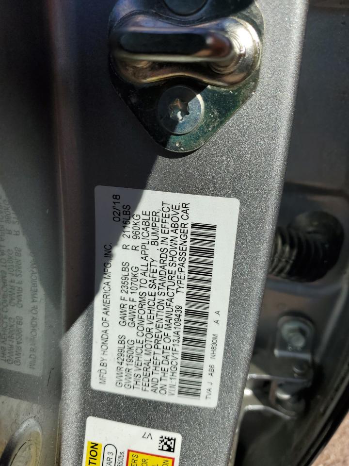 Photo 11 VIN: 1HGCV1F13JA109439 - HONDA ACCORD 