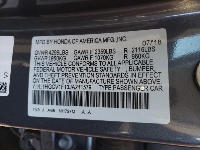 Photo 9 VIN: 1HGCV1F13JA211579 - HONDA ACCORD SEDAN 