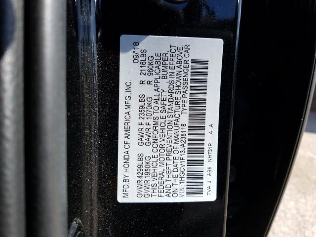 Photo 9 VIN: 1HGCV1F13JA238118 - HONDA ACCORD LX 