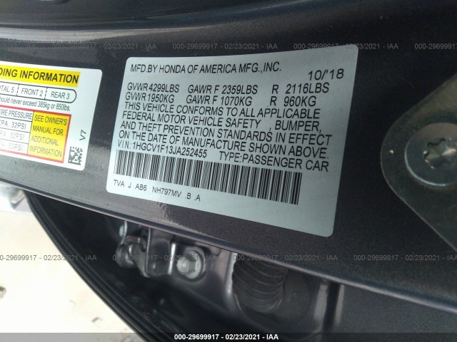 Photo 8 VIN: 1HGCV1F13JA252455 - HONDA ACCORD SEDAN 