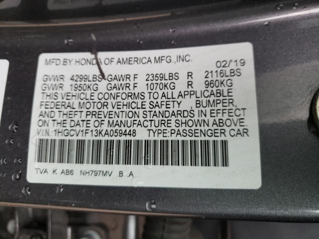 Photo 9 VIN: 1HGCV1F13KA059448 - HONDA ACCORD LX 