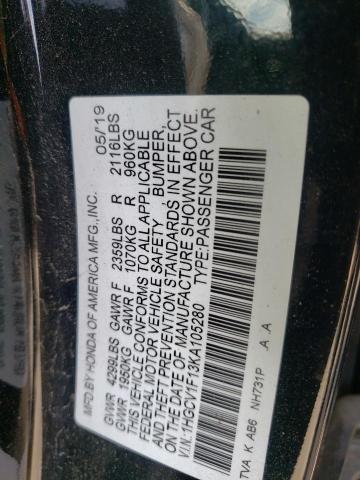 Photo 11 VIN: 1HGCV1F13KA105280 - HONDA ACCORD LX 